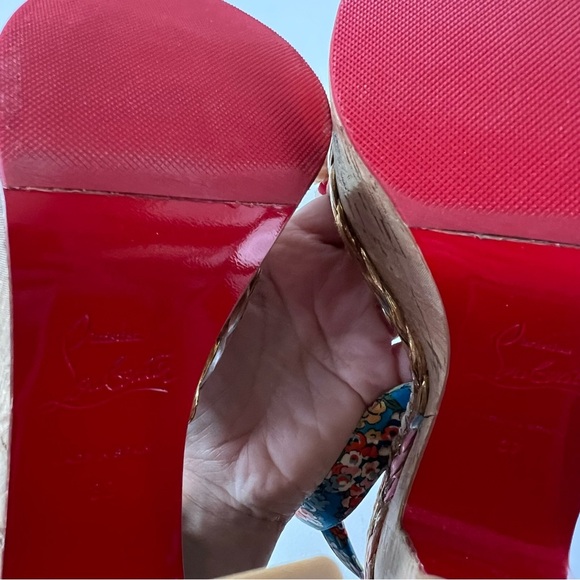 CHRISTIAN LOUBOUTIN | Arielle sevillana Floral Platform Ankle Wrap Sandals 37 38 - Picture 12 of 13